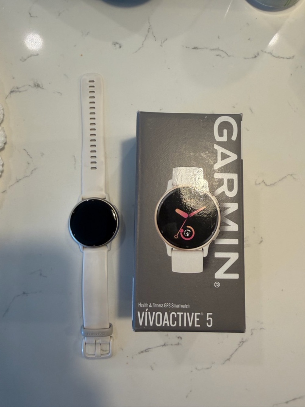 garmin vivoactive 5 White and Pink Accent Smartwatch